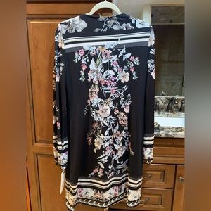 Hale Bob black floral dress